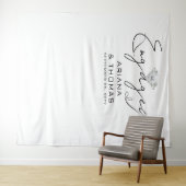 書道ミニマルモダン婚約背景 タペストリー (インサイチュ(横))