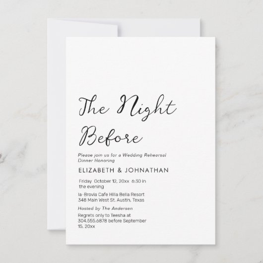 書道ミニマル前夜招待状 招待状 (正面)