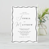 書道ミニマル手描き枠結婚ズ 招待状 (スタンド正面)