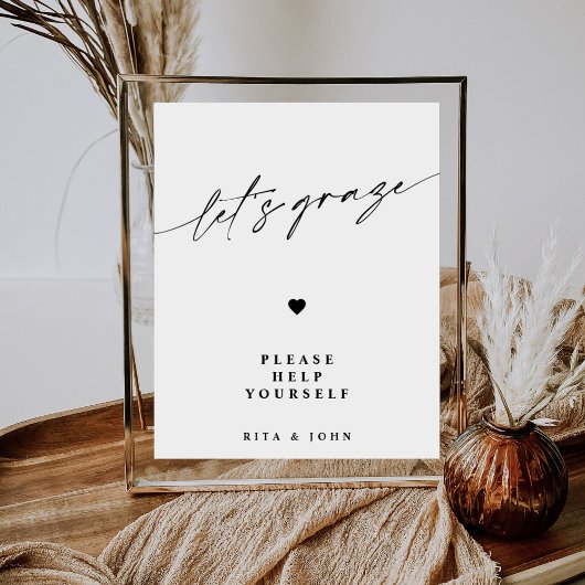 書道ミニマル放牧結婚表のサイン ポスター