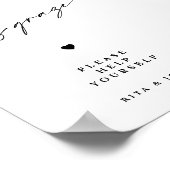 書道ミニマル放牧結婚表のサイン ポスター (角)