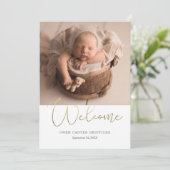 書道ミニマル箔フェイクコラージュ誕生 案内状 (スタンド正面)