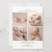 書道ミニマル箔フェイクコラージュ誕生 案内状 (裏面)