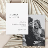 書道ミニマル結婚リストの写真招待状 セーブザデート