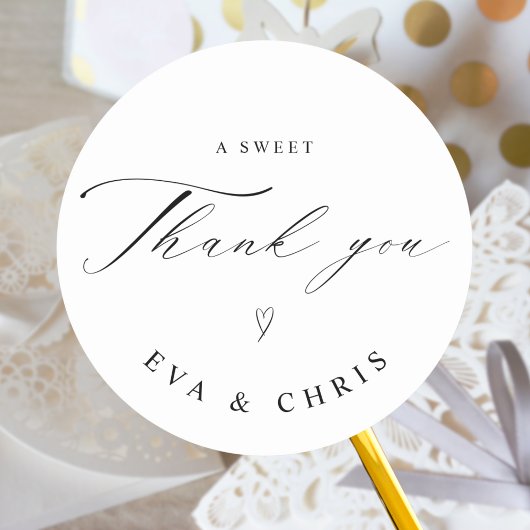 書道ミニマル結婚リスト ラウンドシール