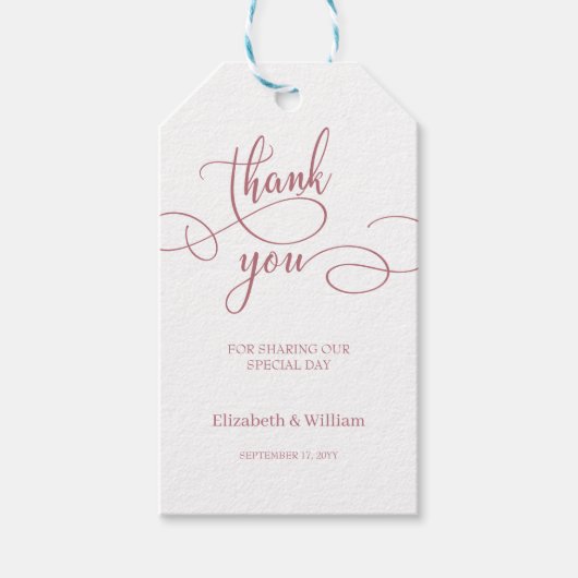 書道ミニマル結婚式の引き出物ありがとう ギフトタグ (正面)