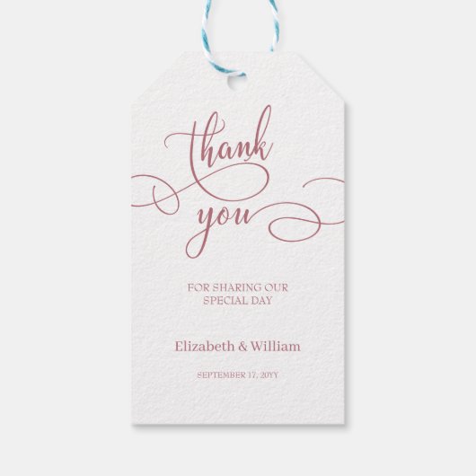 書道ミニマル結婚式の引き出物ありがとう ギフトタグ (裏面)