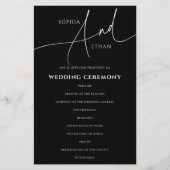 書道ミニマル結婚式 プログラムブラック (正面)