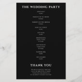 書道ミニマル結婚式 プログラムブラック (裏面)