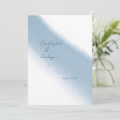 書道ミニマル青い水色日付を保存 招待状 (スタンド正面)