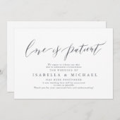 書道ミニモダンマリス結婚トの延期 招待状 (正面/裏面)