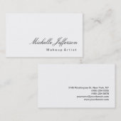 書道メイクアップアーティストホワイトビジネスカード 名刺 (正面/裏面)
