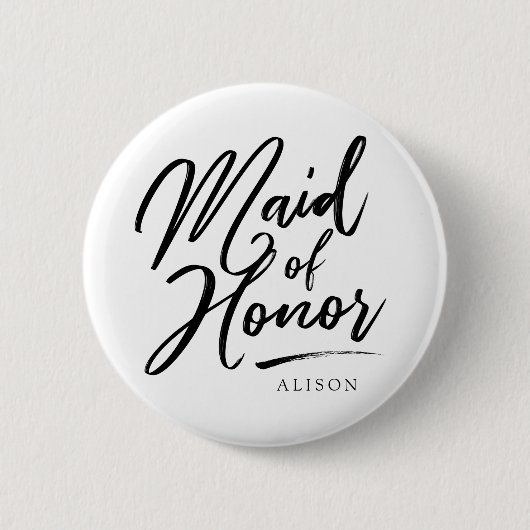 書道メイド・オブ・オーナー(花嫁付き添い人) エレガント 缶バッジ (正面)