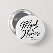 書道メイド・オブ・オーナー(花嫁付き添い人) エレガント 缶バッジ (正面&裏面)