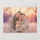 書道メリーエレガントクリスマスの雪片 シーズンポストカード (正面)