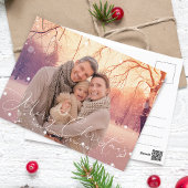 書道メリーエレガントクリスマスの雪片 シーズンポストカード