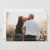 書道メリーエレガントクリスマス家族の写真 シーズンカード (正面)