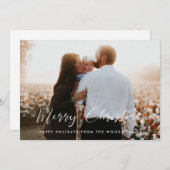 書道メリーエレガントクリスマス家族の写真 シーズンカード (正面/裏面)