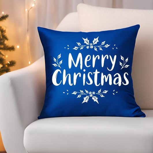 書道メリーエレガントスクリスマスホリーベリー クッション
