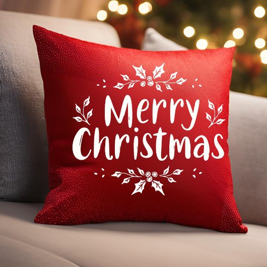 書道メリーエレガントスクリスマスホリーベリー クッション