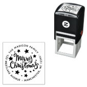 書道メリークリスマスと星アドレス セルフインキングスタンプ (インサイチュ)