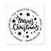 書道メリークリスマスと星アドレス セルフインキングスタンプ (デザイン)