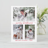 書道メリークリスマスカップル3フォトレッド シーズンカード (スタンド正面)