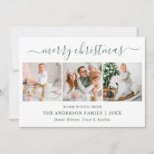 書道メリークリスマスセージ緑3写真 シーズンカード (正面)