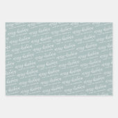 書道メリークリスマスファミリーセージグリーン ラッピングペーパーシート (正面2)