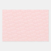 書道メリークリスマスファミリーパステルピンク ラッピングペーパーシート (正面2)