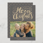 書道メリークリスマスフォトクリスマスカード 招待状 (正面/裏面)