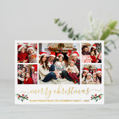 書道メリークリスマスレッド5写真金ゴールド 箔シーズンカード (立ち正面)