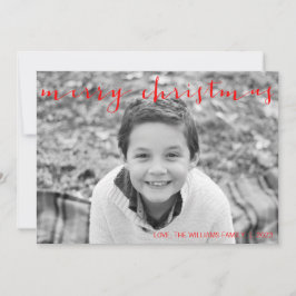 書道メリークリスマス水平フォトカード シーズンカード