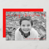 書道メリークリスマス水平フォトカード シーズンカード (正面/裏面)