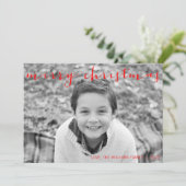 書道メリークリスマス水平フォトカード シーズンカード (スタンド正面)