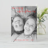 書道メリークリスマス縦型フォトカード シーズンカード (スタンド正面)