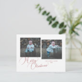 書道メリークリスマス2枚写真 シーズンポストカード (スタンド正面)