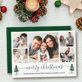 書道メリークリスマス5フォトグリーンパインズ シーズンカード