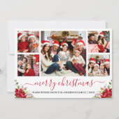 書道メリークリスマス5フォトポインセチア シーズンカード (正面)