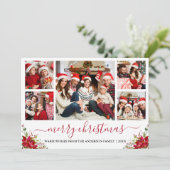 書道メリークリスマス5フォトポインセチア シーズンカード (スタンド正面)