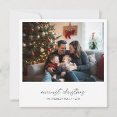 書道メリースクリスマ家族おもしろい写真 シーズンカード (正面)