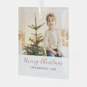 書道メリーモダンクリスマスの写真 ガラスオーナメント (正面左)