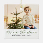 書道メリーモダンクリスマスの写真 セラミックオーナメント (裏面)