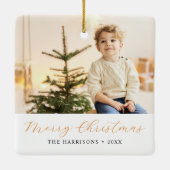 書道メリーモダンクリスマスの写真 セラミックオーナメント (裏面)