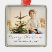 書道メリーモダンクリスマスの写真 メタルオーナメント (正面)
