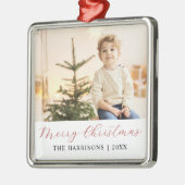書道メリーモダンクリスマスの写真 メタルオーナメント (左)