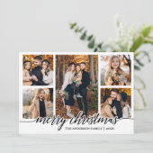 書道メリーモダンクリスマス5写真コラージュ シーズンカード (スタンド正面)