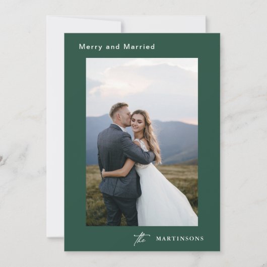 書道メリー写真結婚したクリスマス シーズンカード (正面)