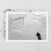 書道メリー台詞の名前フォトクリスマス シーズンカード (正面/裏面)