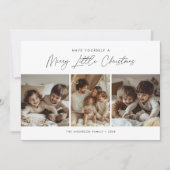 書道メリー小さなクリスマスの子供のおもしろい写真 シーズンカード (正面)